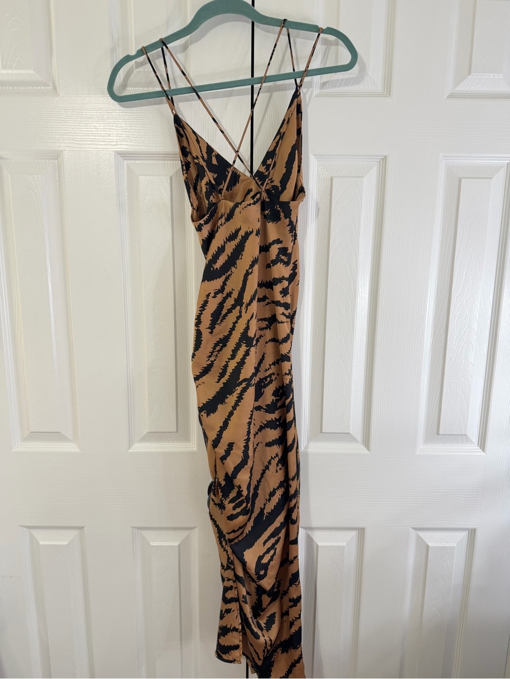 Zara XS tiger print maxi dress